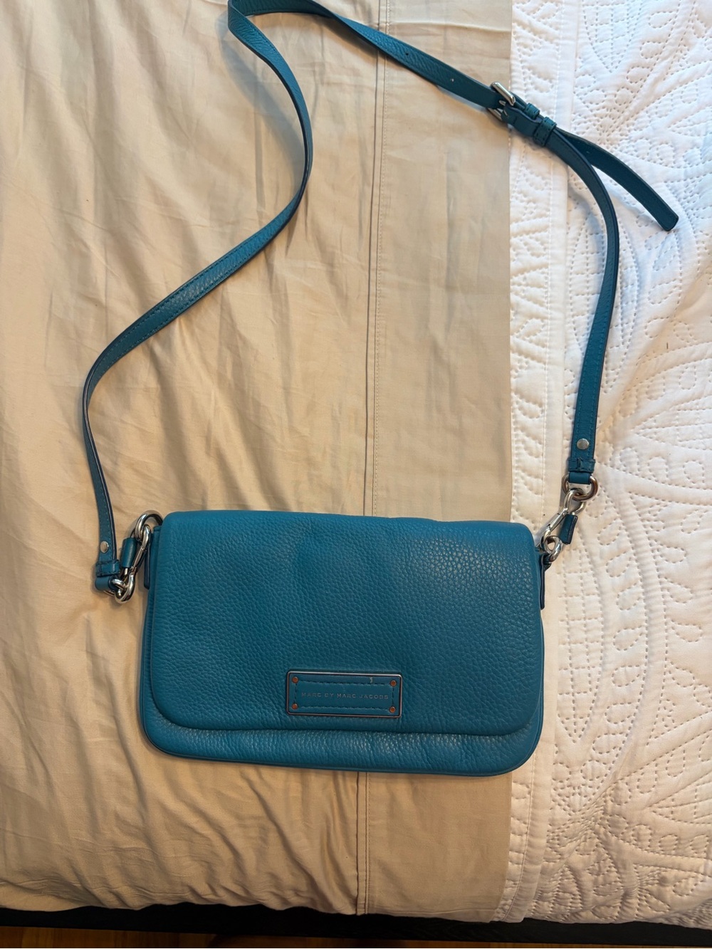 Marc by Marc Jacobs Teal Pebbled Leather Crossbody Bag